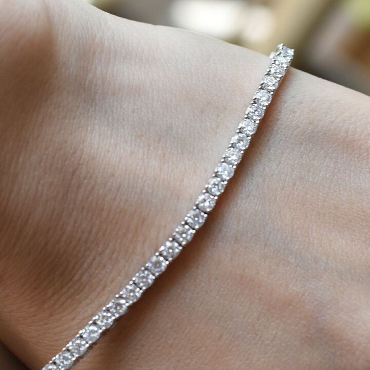 楽天市場】【Tennis Bracelet】 モアサナイト 3mm テニスブレス 18cm  