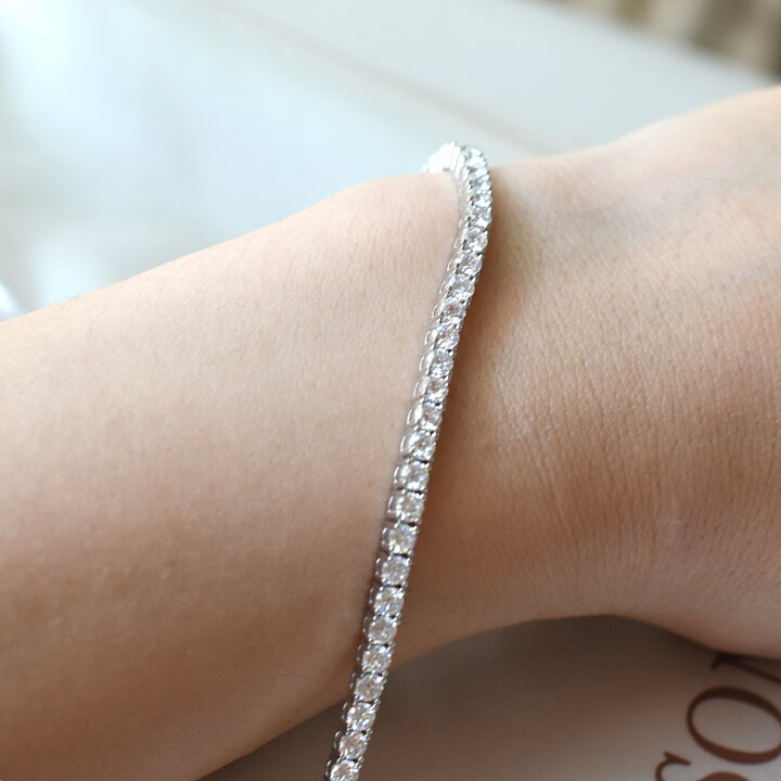 楽天市場】【Tennis Bracelet】 モアサナイト 3mm テニスブレス 18cm 