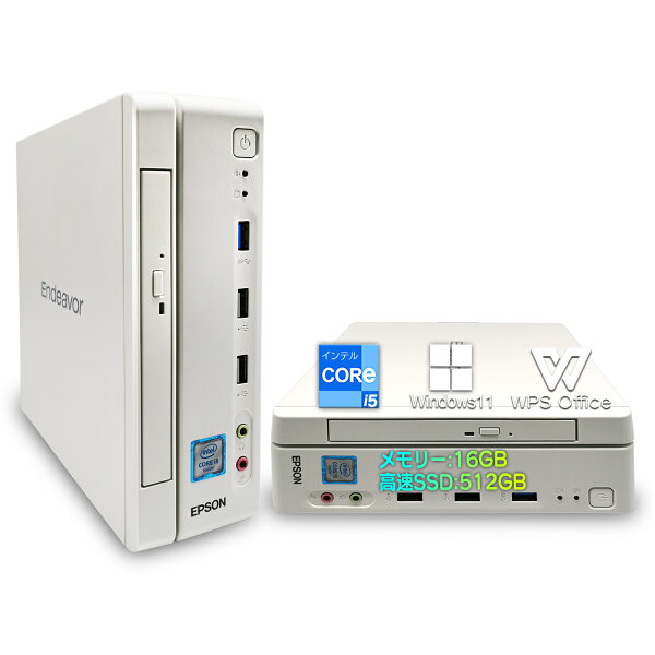 中古 ミニPC EPSON Endeavor ST180E Core i5-6500T Windows11 Office 2024付き メモリ8GB SSD256GB 無線LAN VESA対応 省スペース 静音 小型デスクトップPC