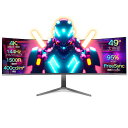 2025年新モデル 新品【電競級】 49インチ 超曲面4K 144Hz フリーシンク搭載 1500R ワイドスクリーン ゲーミングモニター モニター 49インチ 4K 液晶 ディスプレイ モニター 大型 大画面 HDMI VGA USB ハーフグレア スピーカー 49インチ 壁掛け可能