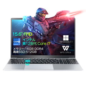 ゲーミングノートpc 第12世代 Core i7 15.6インチ 液晶/1920×1080FHD ディスプレイ Webカメラ 大画面 gaming laptop パソコン office付き Windows11 搭載 指紋認証機能搭載 テンキー付き ゲーミング ノートパソコン メモリ16GB 大容量SSD 512GB ノート 新品パソコン 新品PC