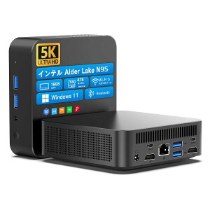 fXNgbv p\R ~jPC miniPC Ce Intel 12 Alder Lake N95 mini pc ő3.4GHz 𑜓x UHD 5K fXNgbvpc Windows11 WPS 16GB DDR4 SSD 1TBő VETESA ȃXy[X y HDMI 3.0 DP LLA