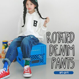 セール 60%off 韓国子供服 子ども こども ダメージ デニム ジーンズ ジーパン ロールアップ ディープブルー 女の子 女子 ガールズ 男の子 男子 ボーイ ユニセックス カジュアル ジュニア キッズ 親子ペア