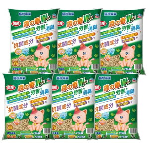 アース・ペット 猫砂楽園 森の香ダブル 7L×6個(ケース販売) トイレに流せる 木製猫砂 固まる 消臭 抗菌 送料無料