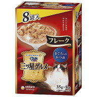 三ツ星グルメ 銀のスプーン キャットフード ウェットパウチ フレーク まぐろ入りかつお 35g×8袋 ユニチ…