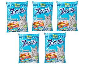 常陸化工 FineCat 固まる紙製猫砂 ファインブルー 12L 5袋入 [ケース品] 送料無料