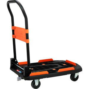 トラスコ中山(TRUSCO) 新型カルティオ 樹脂 台車 ストッパー付き 黒 軽量 自重7.3Kg 折り畳み 780X490 MPK-7 送料無料