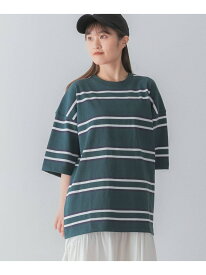 【SALE／50%OFF】『ユニセックス』ボーダーヘビーウエイトTシャツ(5分袖) SENSE OF PLACE センス オブ プレイス トップス カットソー・Tシャツ ネイビー【RBA_E】[Rakuten Fashion]