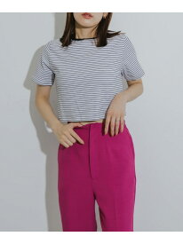 【SALE／60%OFF】クロップドTシャツ(半袖) SENSE OF PLACE センス オブ プレイス トップス カットソー・Tシャツ ホワイト ネイビー ピンク【RBA_E】[Rakuten Fashion]
