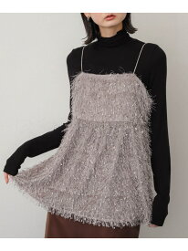 【SALE／50%OFF】フェザーフリンジキャミビスチェ SENSE OF PLACE センス オブ プレイス トップス その他のトップス グレー ブラック ブルー【RBA_E】[Rakuten Fashion]