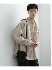【SALE／50%OFF】『セットアップ対応』『ユニセックス』ウールライクバンドカラールーズシャツ SENSE OF PLACE センス オブ プレイス トップス シャツ・ブラウス グレー ブラック ネイビー ブラウン【RBA_E】[Rakuten Fashion]