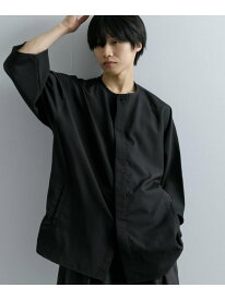 【SALE／50%OFF】ノーカラールーズシャツ(5分袖) SENSE OF PLACE センス オブ プレイス トップス シャツ・ブラウス ブラック グレー【RBA_E】[Rakuten Fashion]