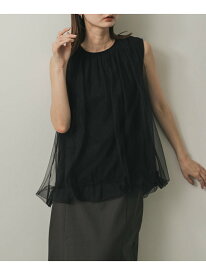 チュールバルーントップ SENSE OF PLACE センス オブ プレイス トップス カットソー・Tシャツ ブラウン グレー ブラック【送料無料】[Rakuten Fashion]