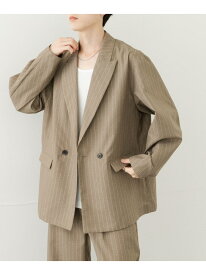 【SALE／50%OFF】『セットアップ対応』『イージーケア/速乾』リネンライクピンストライプルーズジャケット SENSE OF PLACE センス オブ プレイス ジャケット・アウター テーラードジャケット・ブレザー ベージュ グレー【RBA_E】【送料無料】[Rakuten Fashion]