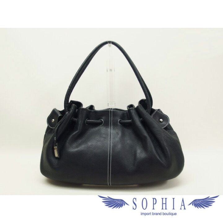 楽天市場】銀座かねまつ ショルダーバッグ レザー ブラック【送料無料  