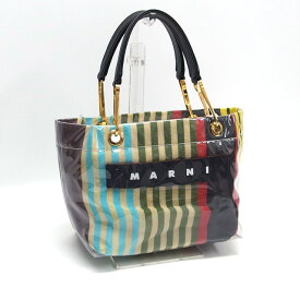 マルニ　グロッシーグリップ　ストライプ　トートバッグS【送料無料！】【代引き手数料無料！】【中古】【20211228】【2-SS202206】