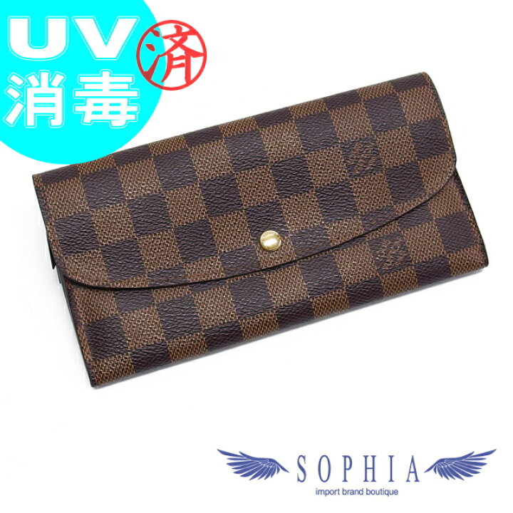 楽天市場】ルイ・ヴィトン ダミエ ポルトフォイユ エミリー 長財布  