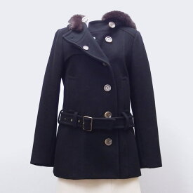 バーバリー ブルーレーベル　ウール　フード付き　トレンチコート　黒　Mサイズ【送料無料！】【代引き手数料無料！】【中古】【20251027】【2】