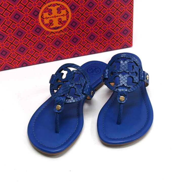楽天市場】トリーバーチ ミラー サンダル ロゴ 青 約23.5cm【未使用品 