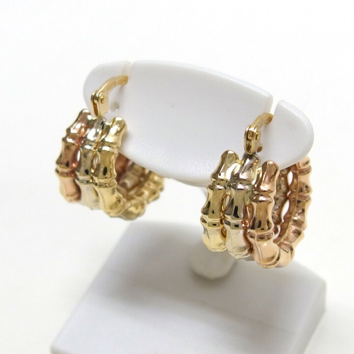 楽天市場】ウノアエレ 3ゴールド 3連フープ ピアス【送料無料  