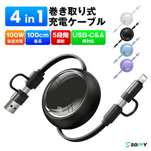 �yPD100W&Type-C/USB�ϊ��A�_�v�^�t�z4in1�}���[�d�P�[�u�� ������莮 �}���[�d �^�C�vc�P�[�u���}�� type-c ���C�g�j���O �A�C�t�H���P�[�u�� �ԗp���o�C���o�b�e���[/Macbook Pro/Air/iPad/Galaxy/�S�@��