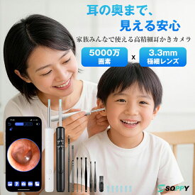 耳かき カメラ 高画質【2026年改良版★5000万画素★15点セット】耳掃除耳かきイヤースコープ ライト耳かき ピンセット 光る 左右逆転機能 3.3mm極細レンズ スマホコードレス iOS Android TELEC認証お年寄り大人子供ペット赤ちゃん幼児新生活祝い送料無料