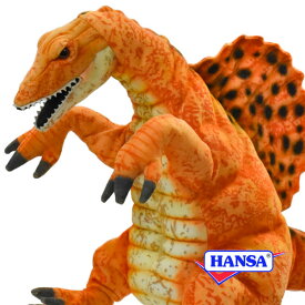 HANSA ハンサ ぬいぐるみ7760 恐竜 ハンドパペット スピノサウルス オレンジ SPINOSAURUS ORANGE