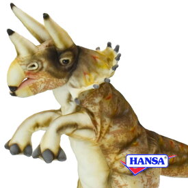 HANSA ハンサ ぬいぐるみ7764 恐竜 ハンドパペット トリケラトプス クリーム TRICERATOPS CREAM