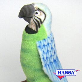 HANSA ハンサ ぬいぐるみ3324 オウム グリーン パロット 緑 リアル 鳥