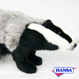 HANSA ハンサ ぬいぐるみ3483 アナグマ クマ 白黒 熊 ベアー リアル 動物