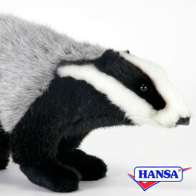 HANSA ハンサ ぬいぐるみ3529 アナグマ クマ 白黒 熊 ベアー 白黒 リアル 動物