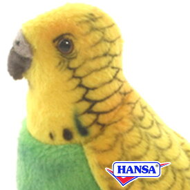 HANSA ハンサ ぬいぐるみ3653 グリーンセキセイインコ いんこ 小鳥 緑 リアル 鳥