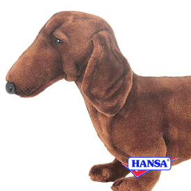 HANSA ハンサ ぬいぐるみ3876 ミニチュアダックスフンド 犬 イヌ リアル 動物