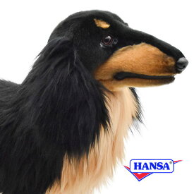 HANSA ハンサ ぬいぐるみ8149 ミニチュアダックスフンド ロングヘア 犬 イヌ リアル 動物