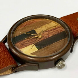 vie ヴィー ウッドデザイン腕時計 wood palette寄せ木 文字盤