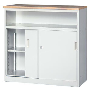 中棚付 ハイカウンター 鍵付 W900 D450 H890 ホワイト色 ナチュラル色天板 システムカウンター 受付 カウンター 受付台 カウンターテーブル 受付テーブル 書庫型 キャビネット オフィス家具 車