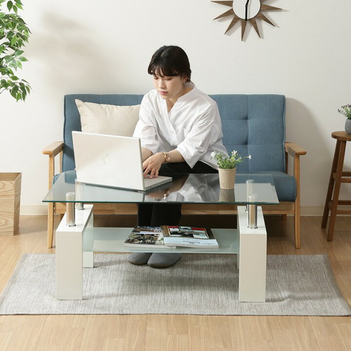 楽天市場】フォーカス センターテーブル ホワイト W1000×D600×H450 