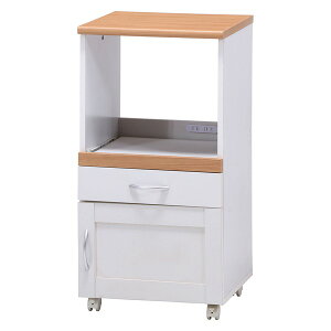サージュ キッチンカウンター 45幅(96817) ナチュラル×ホワイト W450×D410×H890 キッチンワゴン ワゴン おしゃれ かっこいい キャスター付き キッチン収納 収納 ダイニング キッチン 不二貿易 イ