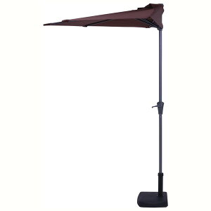 半円パラソル ブラウン W2700×D1390×H2340 パラソル おしゃれ かっこいい ガーデン エクステリア 室内ガーデン アウトドアEXPO 不二貿易 インテリア家具 【法人様限定】