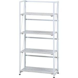 アロン 折りたたみシェルフ 4段 大理石 W610×D310×H1250 シェルフ ラック おしゃれ かっこいい 折りたたみ 収納家具 リビング ARview 不二貿易 インテリア家具 【法人様限定】