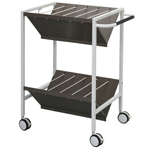 スチールファイルワゴン ブラウン RFFR2-STBR アールエフヤマカワ RFyamakawa カルテワゴン メディカルワゴン ファイルワゴン 収納 医療用 病院用 治療院用 ワゴン 施設 オフィス家具