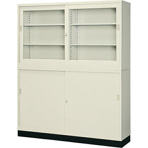 【日本製】【送料無料】セット書庫 W1515×D400×H1850(mm) 上下 棚板4枚付き キャビネット オフィス収納 書類収納 ファイル収納 車上渡し G-53SG-53SS-53B オフィス家具 事務 会社 学校 法