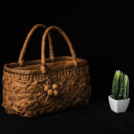 葡萄藤 編みバッグ 内巾着付 山葡萄 編み込む 乱れ編み 籠バッグ かごバッグ 伝統工芸品 手提げ 手掛け 手作り 茶道具 やまぶどう 山ぶどう カゴバッグ おしゃれ バスケット レディース ハンドバッグ 着物 プレゼント ギフト 贈り物