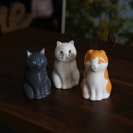 猫 陶器 置物 母の日 実用的 雑貨 インテリア 動物 猫好き ねこ ネコ 猫グッズ 小さい おしゃれ かわいい 可愛い キャット CAT にゃんこグッズ 愛猫 会社 卓上 黒猫 クロネコ リビング 玄関 プレゼント ギフト 贈り物 送料無料