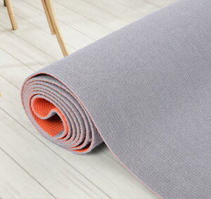 カーペット ラグ ラグマット滑り止め付 300*120cm(約2畳)洗える 屋内屋外フロアマット 滑り止めTPEゴム裏地付き 廊下用 屋内/屋外玄関フロアマット グレーストライプカーペットマット 玄関