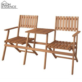 テーブル付 フォールディングベンチ アカシア材 天然木 折りたたみチェア テーブルチェア 折り畳みチェア ウッドチェア ガーデンチェア ガーデンファニチャー 屋外 野外 店舗 ベランダ テラス グランピング ガーデン アウトドア NX-931 【東谷】【ROOMESSENCE】