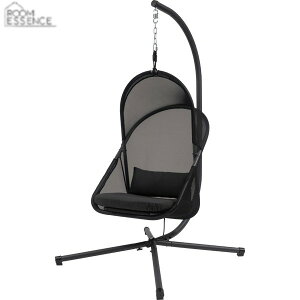ハンギングチェア ブラック メッシュ ルーフ付き チェア ハンギング ハング 折りたたみチェア アウトドアチェア 椅子 イス ガーデンファニチャー 屋外 野外 ベランダ テラス グランピング