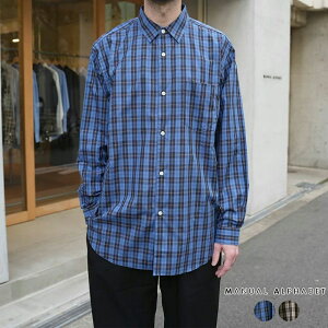 �ySALE30%OFF�z �}�j���A�� �A���t�@�x�b�g �V���c ���� �����Y MANUAL ALPHABET CHECK CUPRA BROAD BIG SHIRTS �`�F�b�N�L���v���u���[�h�r�b�O�V���c MA-S-718 ���K�戵�i �y�ԕi�����s�z