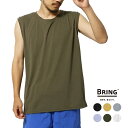 【ポイント10倍 7/15 0:00〜23:59】 ブリング Tシャツ カットソー 半袖 メンズ レディース BRING DRYCOTTONY SLEEVELESS T-SHIRT ドライコットニー スリーブレスTシャツ BD0102 正規取扱品