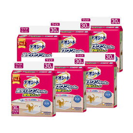 ユニ・チャーム デオシート 足上げワンちゃん用 壁貼りガード ワイド 30枚×6袋 防水シート一枚で壁・床ガード＆強力消臭ポリマーでオシッコ5回分瞬間吸収【ケース品】